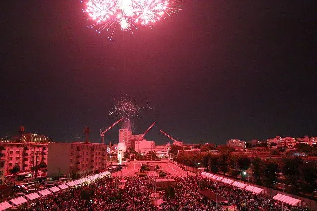 Fireworks over the driving course during the festival