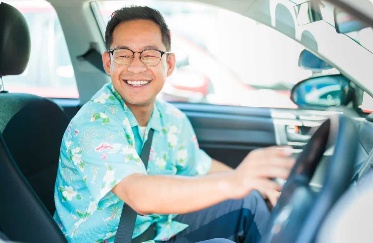 Student driving with an instructor beside them