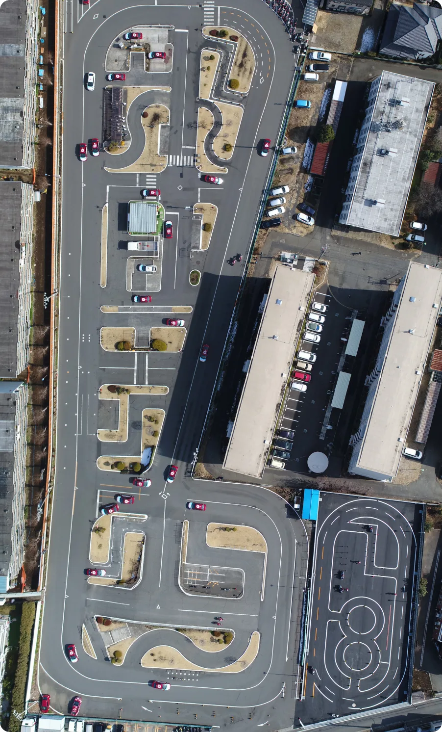 The Musashisakai driving course from above