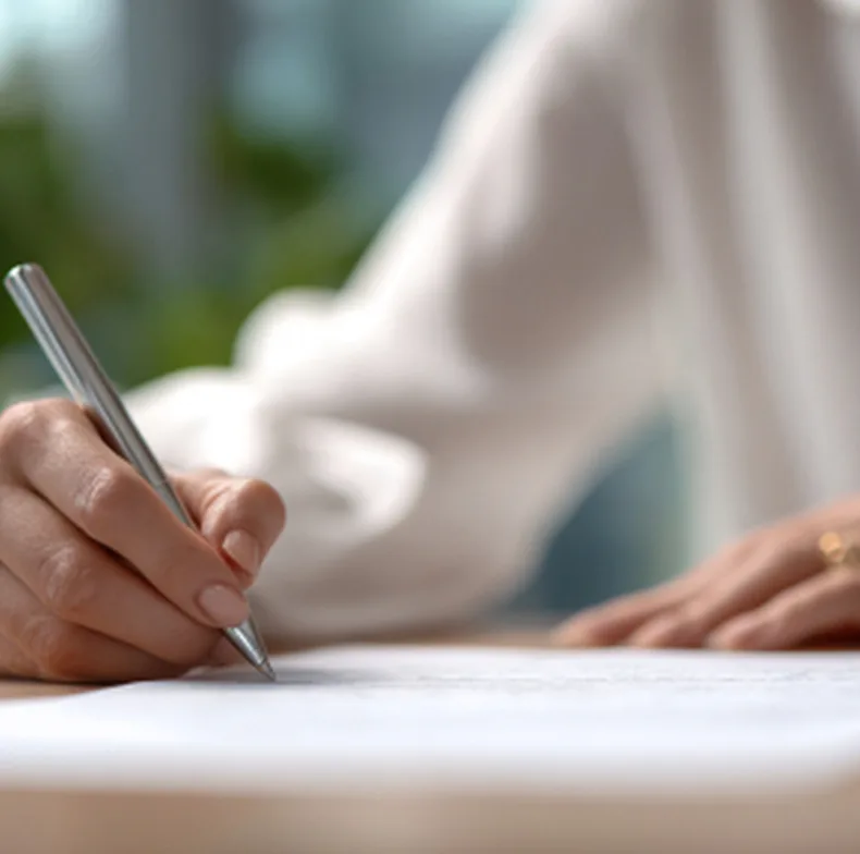 A student taking a written test